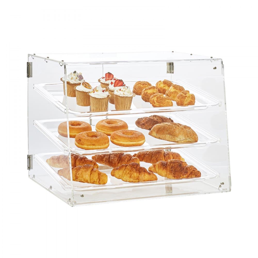 Vitrine de pastelaria com três estantes destacáveis