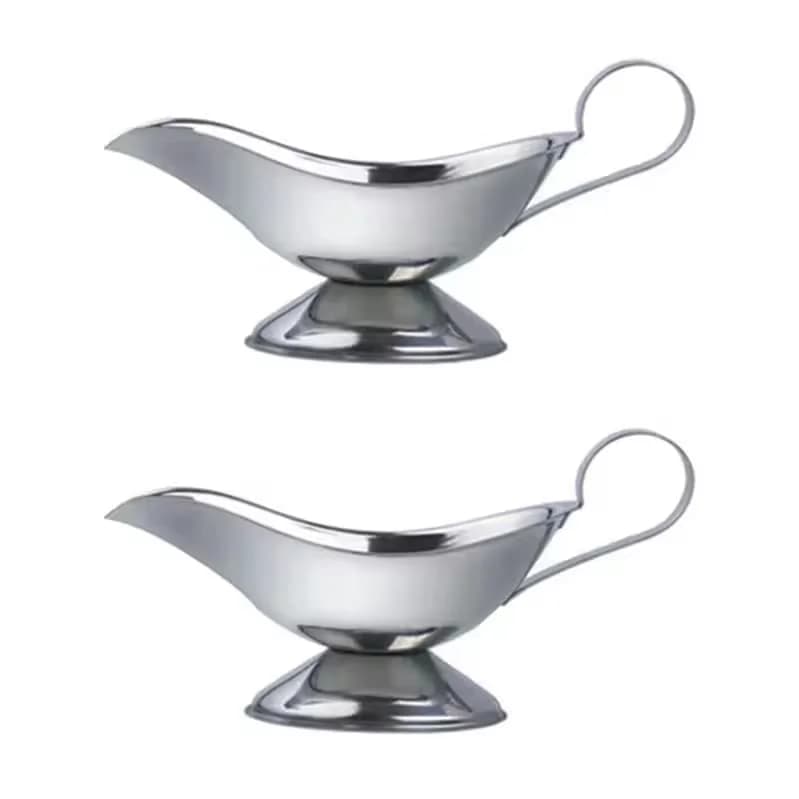 Conjunto 2 Molheiras Prateadas 280g em Aço Inoxidável
