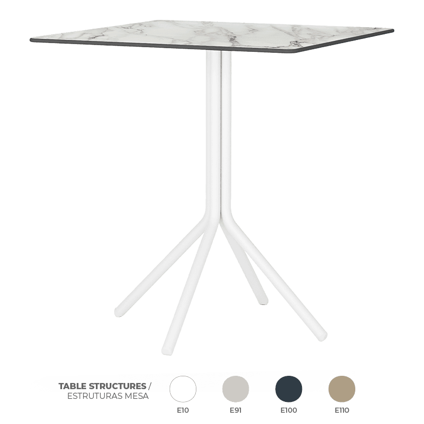 Pack 6 Mesas Daisy White Marble