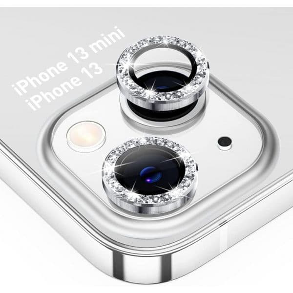 Película Vidro Temperado Brilhante Camera Traseira para iPhone 13/ 13 Mini Prateado