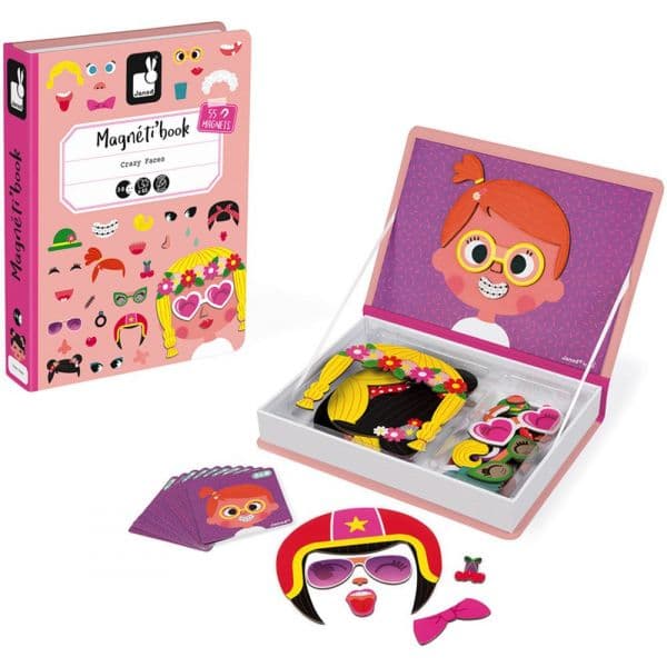 Janod MagnetiBook Crazy Faces Chicas 3a+ - 3700217327170