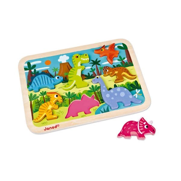 Janod Puzzle Encaixável 7 Peças Dinossauros - JAN030