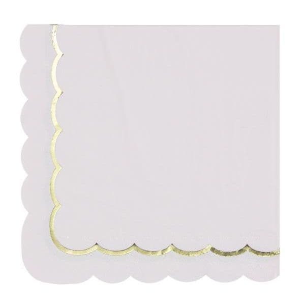 Tim e Puce Guardanapos com Rebordo Dourado Rosa Pastel - 550673375