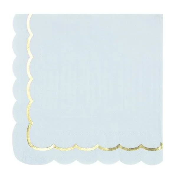 Tim e Puce Guardanapos com Rebordo Dourado Azul Pastel - 550673382
