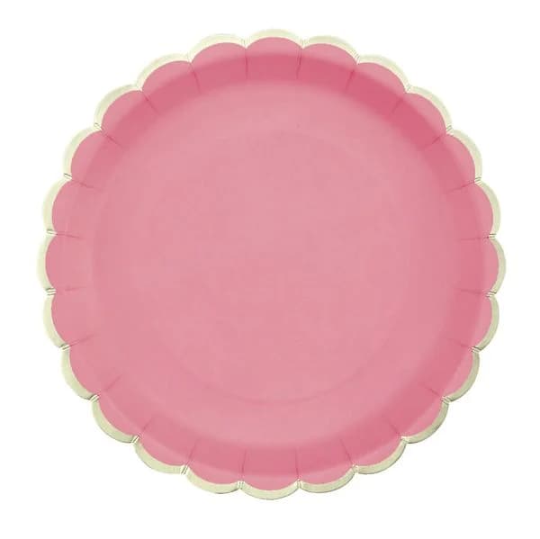 Tim E Puce Pratos 23cm com rebordo Dourado - Rosa 8 un. - 550676482