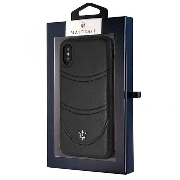 Capa iPhone Xs Max Maserati Couro Black - ms-cool-00106