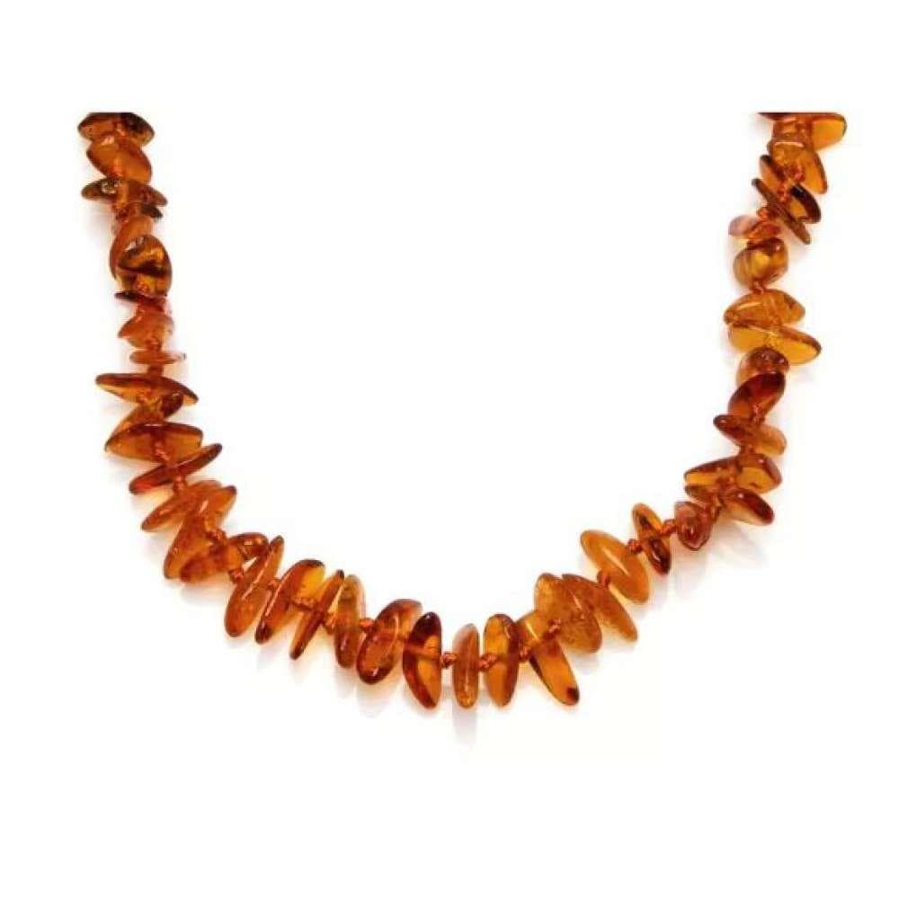 Colar de Ambar para Bebé Opalook Chips Cognac com Rosca 32cm