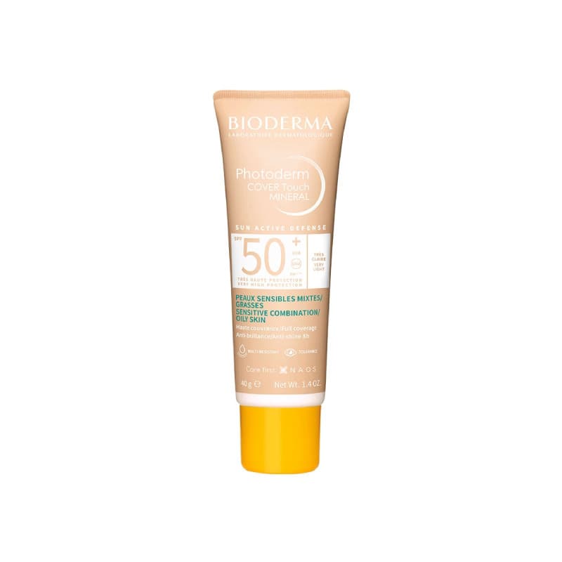 Protetor Solar Bioderma Photoderm Cover Touch Mineral Muito Claro FPS50+ 40g