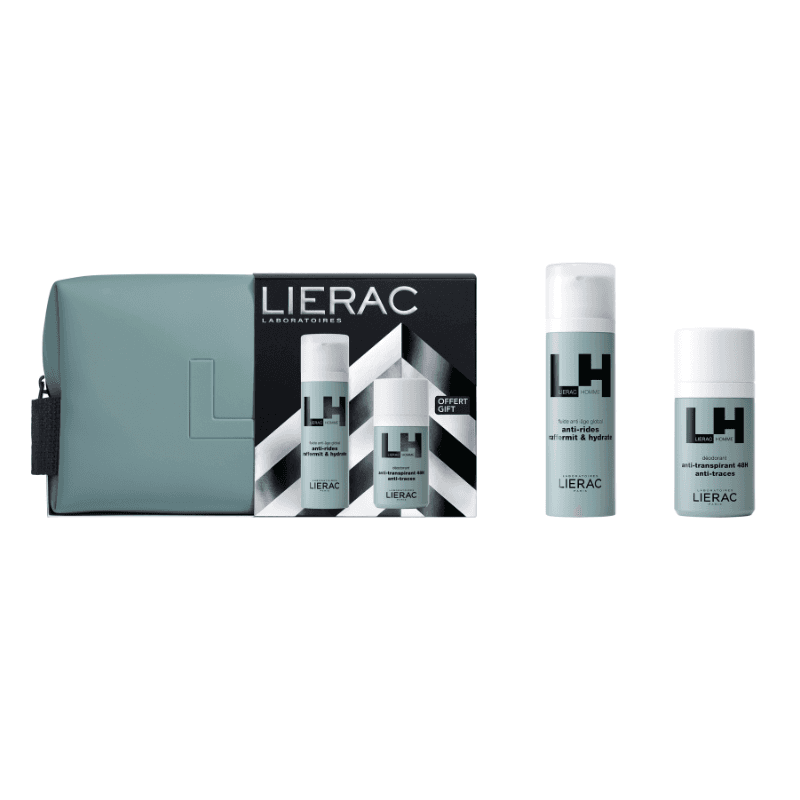 Lierac Homme Coffret Natal Fluido Antienvelhecimento | Oferta Desodorizante + Bolsa