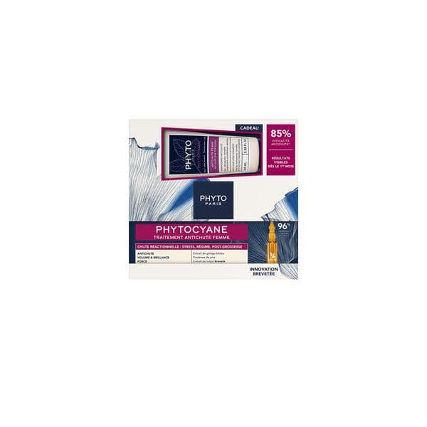 Phyto Phytocyane Mulher Antiqueda Reacional Ampolas 12x5ml + Shampoo 100ml