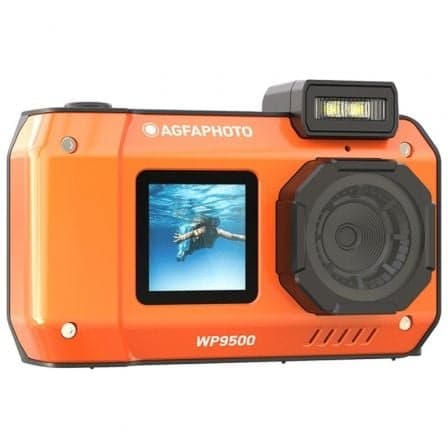 Action Cam AgfaPhoto Realishot WP9500 24MP 18x Zoom Digital CMOS Duplo Ecrã Resistente à Água Laranja