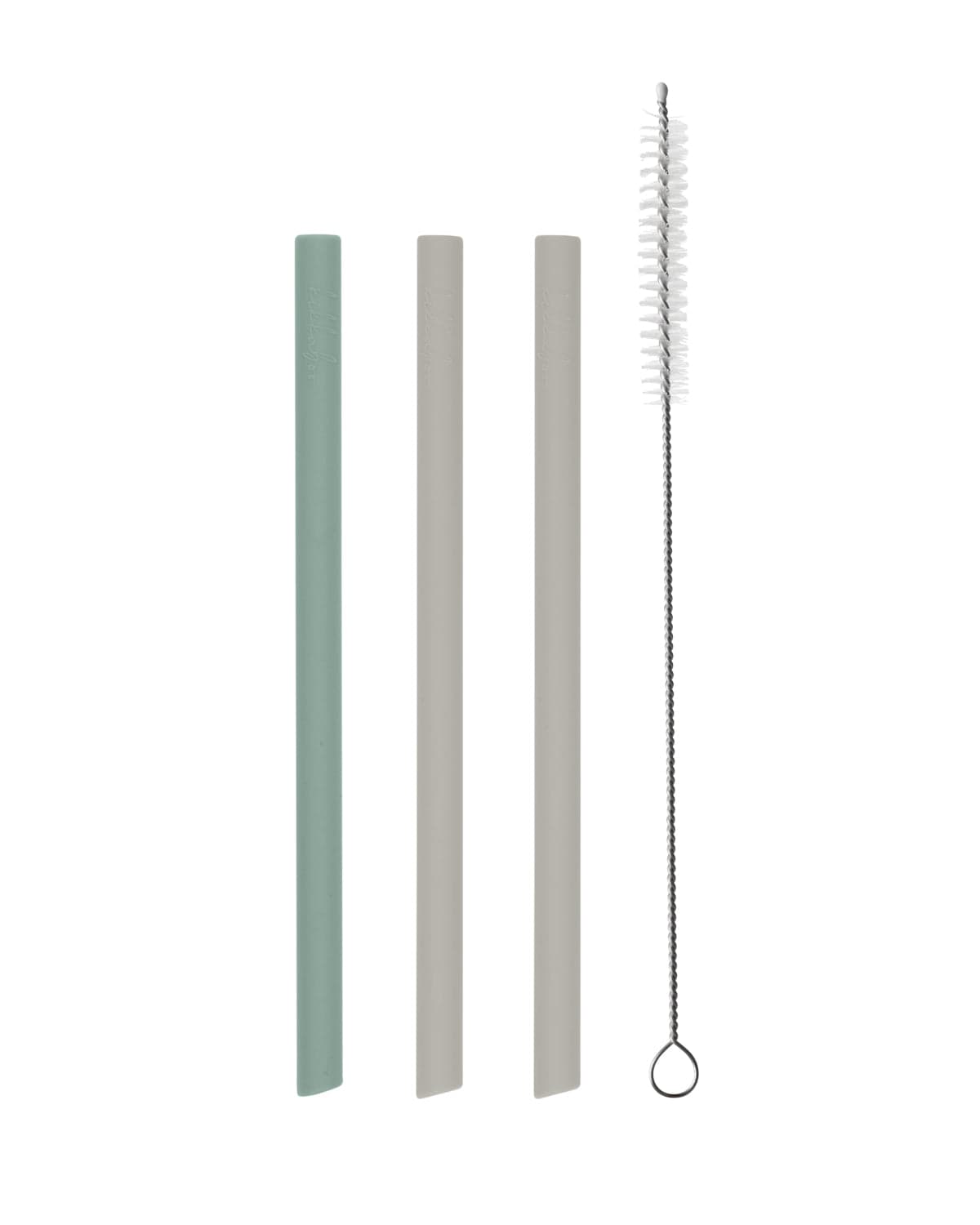 Conjunto de 3 palhinhas de silicone Platinum Sage