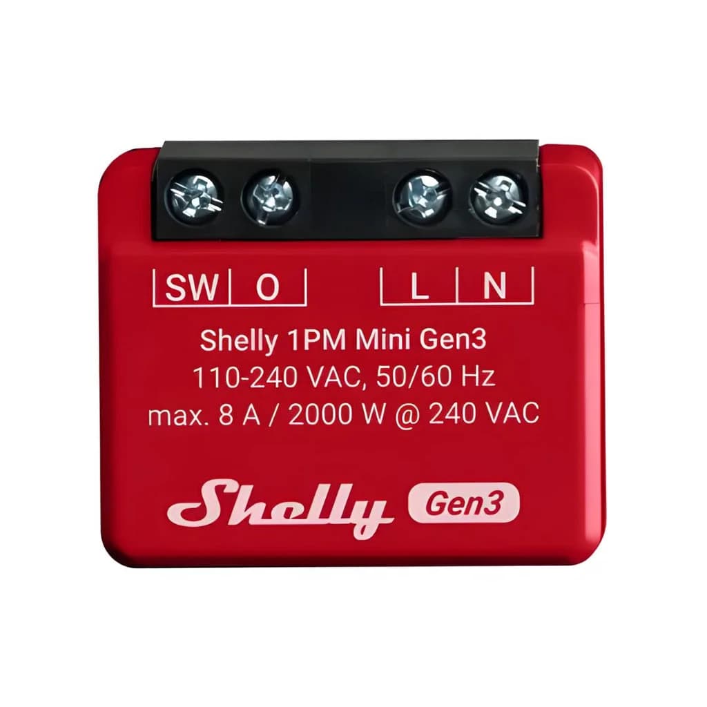 Shelly Mini Módulo Interruptor P/ Automação Wi-fi C/ Med. de Energia 110/240VAC 8A Plus 1PM Mini - SHELLY-PLUS1PM-MIN