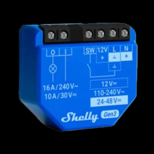 Shelly 1 Gen3 Módulo Inteligente Wi-Fi Relé com Contacto Seco
