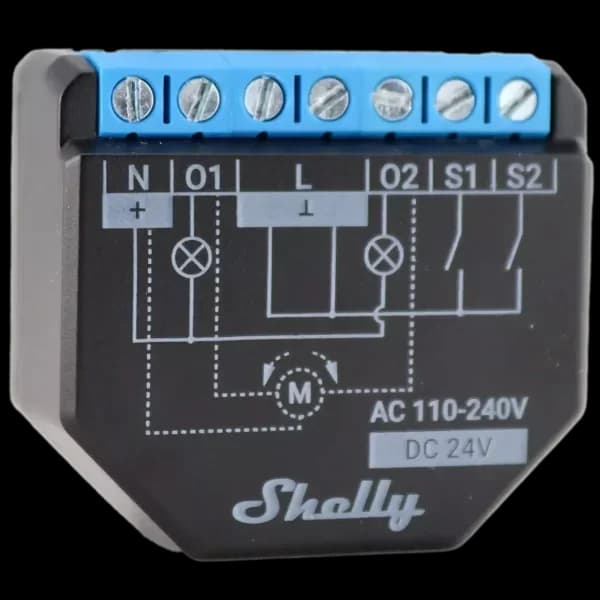 Shelly Módulo Interruptor c/ 2 Canais p/ Autom. Wi-Fi/BT c/ Med. Cons. e Contr. Cobertura - Shelly Plus 2PM