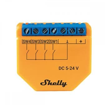 Shelly Plus i4DC Interruptor Inteligente Wi-Fi DC 4 Canais