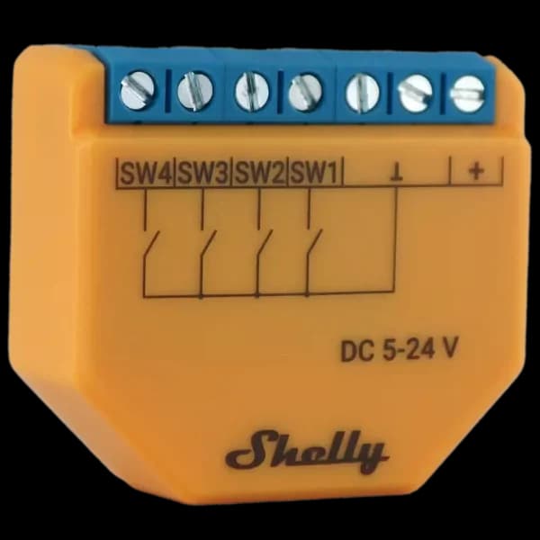 Shelly Plus i4DC Interruptor Inteligente Wi-Fi DC 4 Canais
