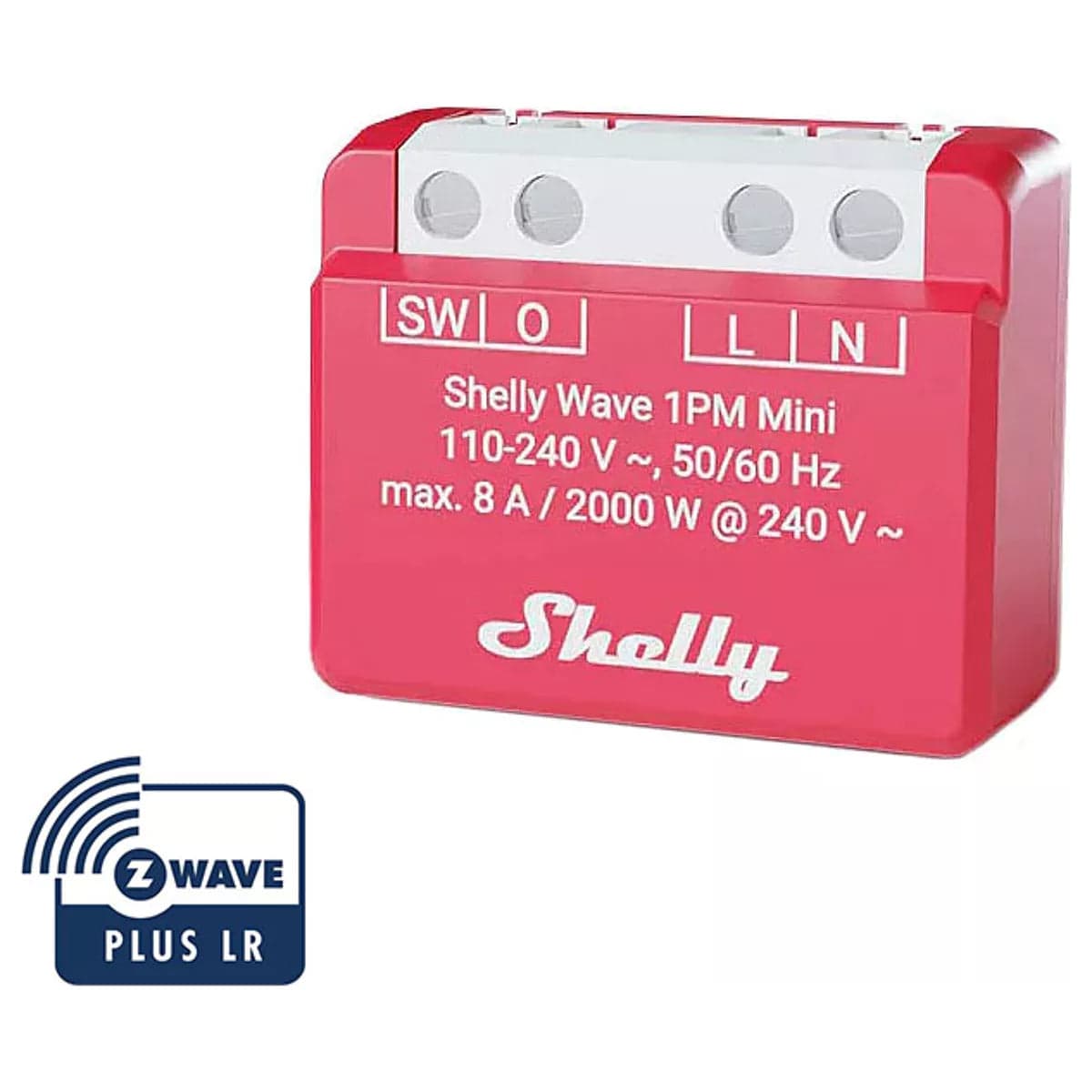 Shelly Mini interruptor Z-Wave 8A c/ medição - Shelly Wave 1PM Mini LR