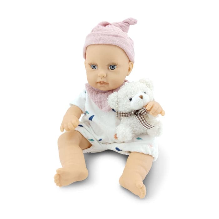 Boneca Moni Bear & Baby White 30 cm