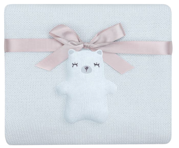 Manta de malha em algodão Kikka Boo Bear with me Azul