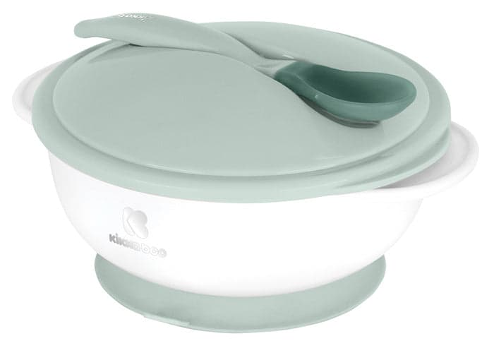 Tigela com ventosa e colher sensível ao calor Kikka Boo Menta
