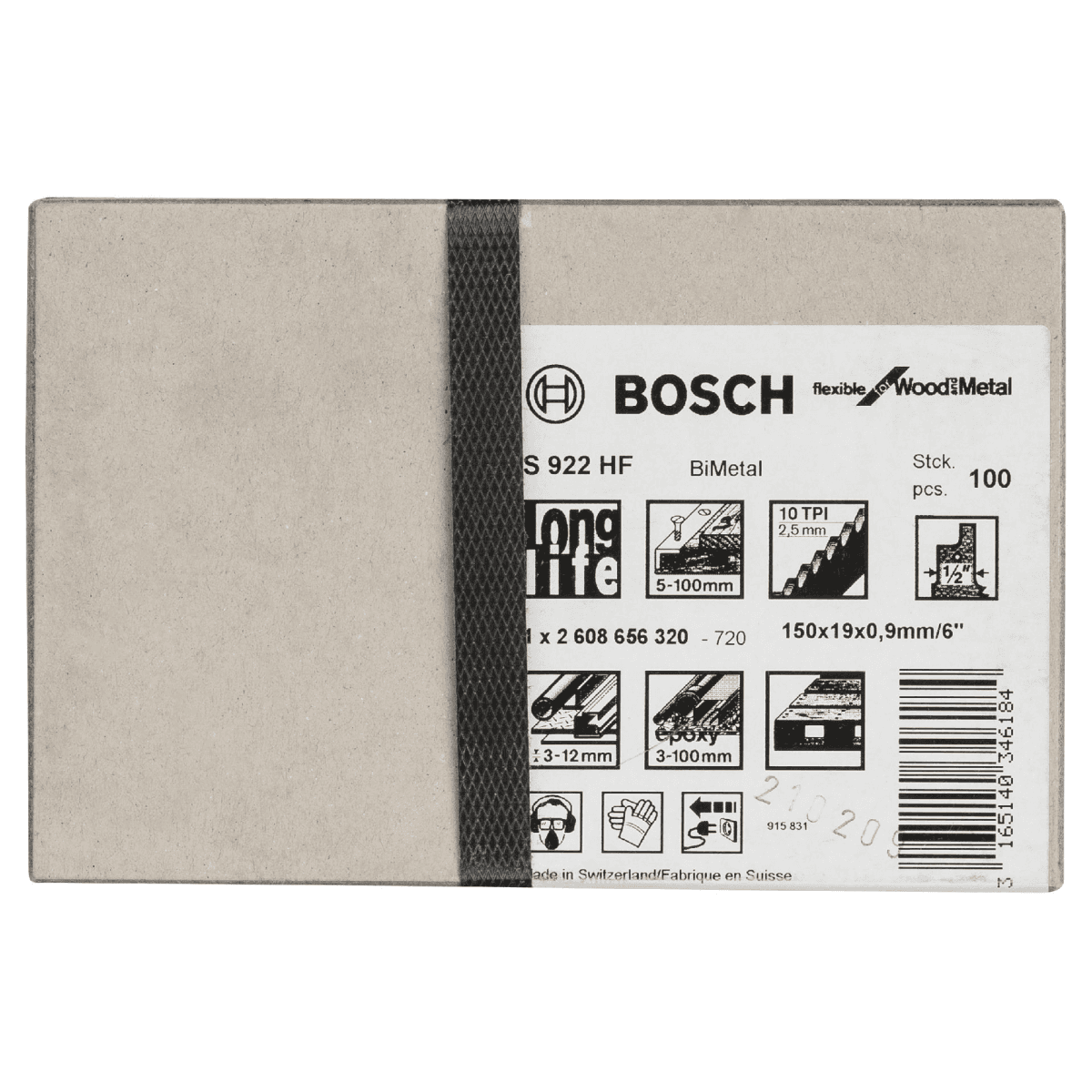 Bosch Lâmina de Serra Sabre RB -100ERV S 922 HF Bi-Metal 150mm para Madeira e Metal