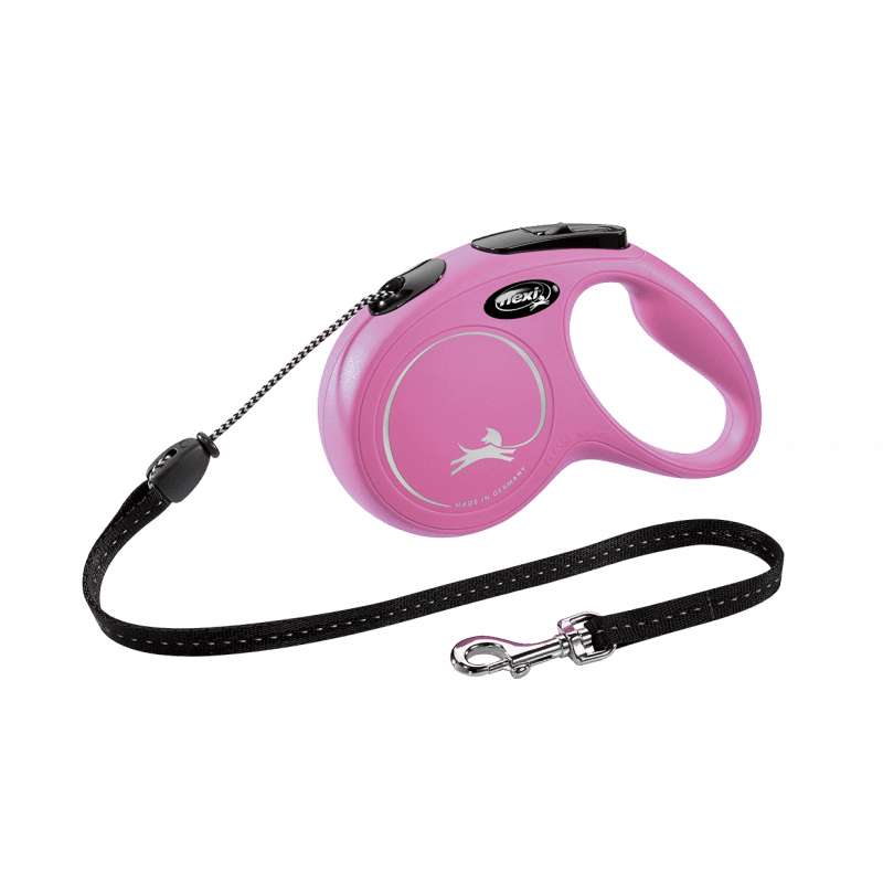 Flexi Correa Extensible de Cordón New Classic Rosa