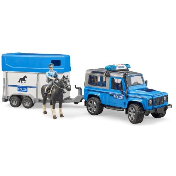 Bruder Land Rover Defender Polícia C/ Atrelado + Cavalo + Polícia 48.02588