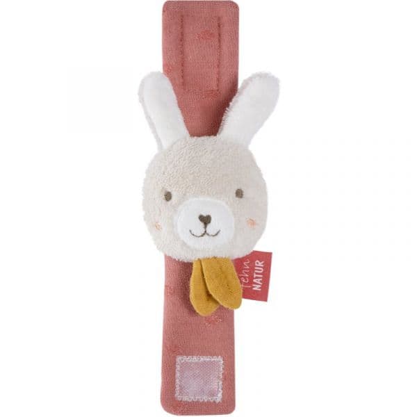 BABY FEHN Fehnnatur Wrist Rattle Rabbit Roca para Mão