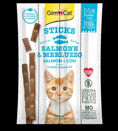 GIMCAT STICKS SALMON&COD 4 PCS