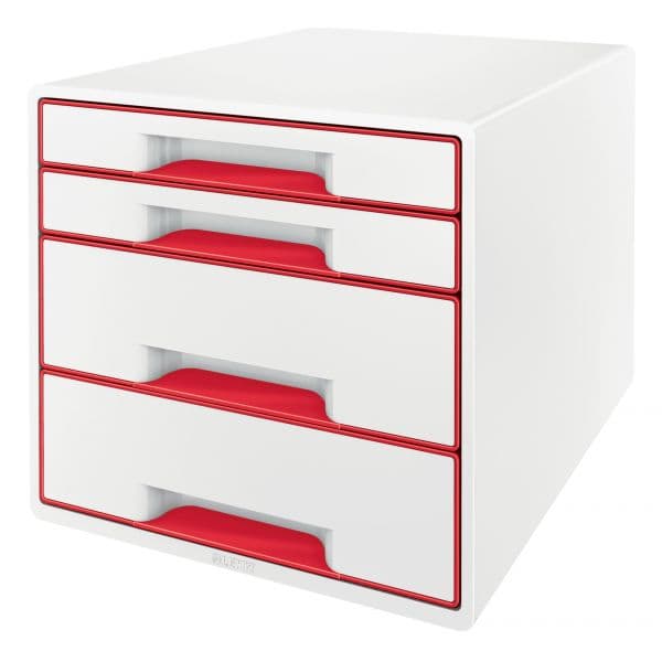 Leitz Bloco de Gavetas Wow Cube Vermelha
