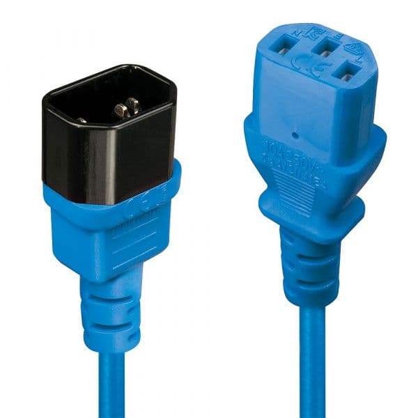 Lindy - 30471 cable de transmisión Negro, Azul 1 m C14 acoplador C13 acoplador - 30471