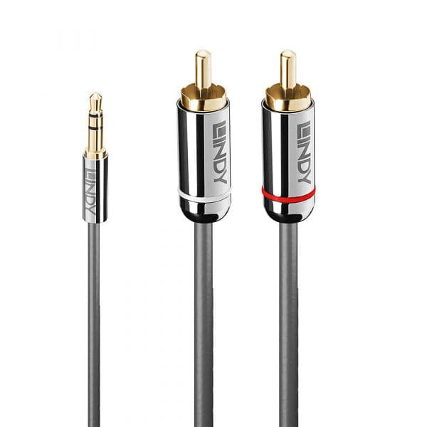 Lindy Cabo Áudio Fono 3,5mm para 2x RCA Cromo 10m