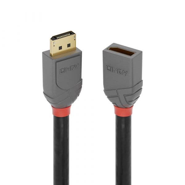 Lindy Cabo Extensão DisplayPort 1.4 Anthra Line 2M Preto (36497)