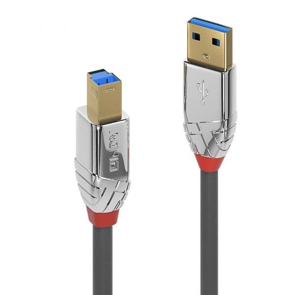 Lindy - 36661 cable USB 1 m USB 3.2 Gen 1 (3.1 Gen 1) USB A USB B Cromo, Gris - 36661