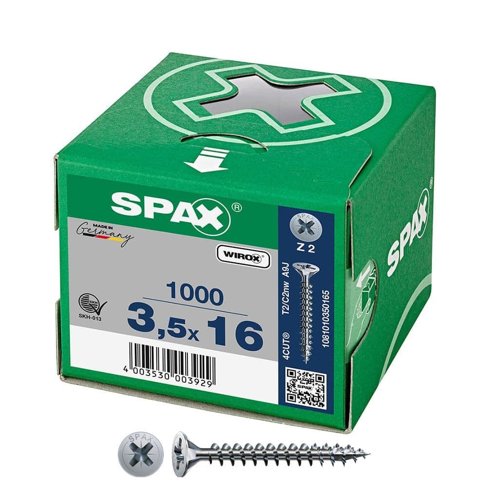 Spax 1000 Parafusos Madeira Aço 3,5x16mm
