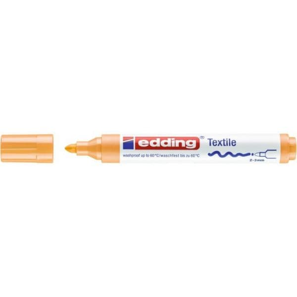 Edding Marcador Têxtil 4500 Ponta Bala 2-3mm Laranja Claro 1 Unidade