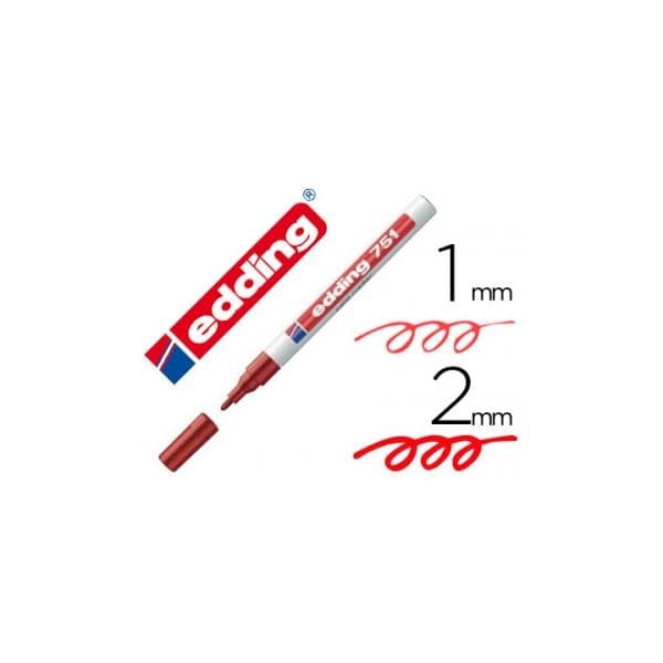 Edding 10 un. Marcadores 751 1-2mm Vermelho - 10751-02