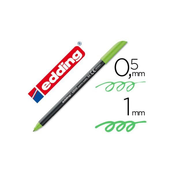 Edding 10 un. Marcadores Ponta Fibra 1200 0.5mm Verde Fluorescente - 1200/64