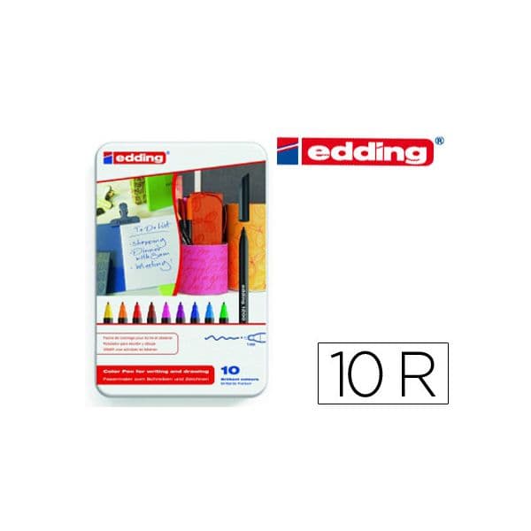 Edding 10 un. Marcadores Ponta Fibra 1200 - 1200-10-S