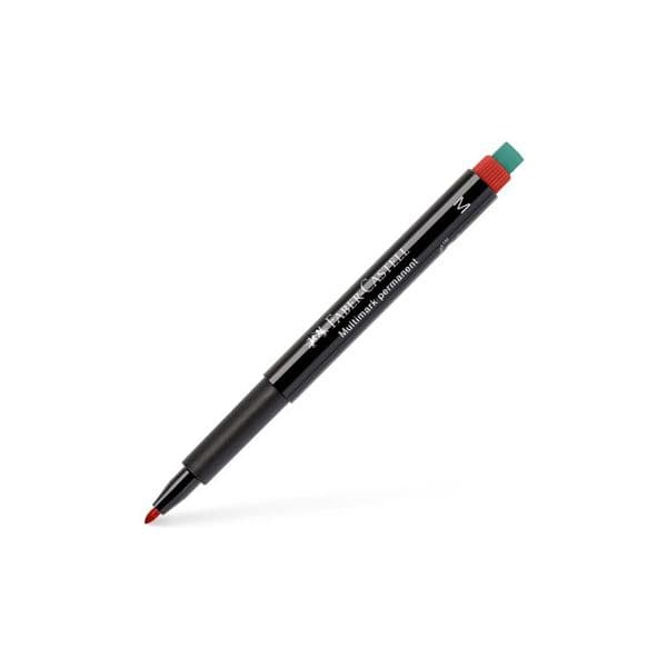 Pack 2 Marcador Permanente Médio Vermelho 0,9mm Faber Castell 1311091 - 1311091