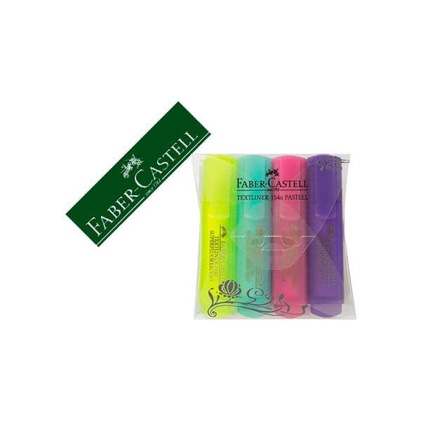 Marcadores Fluorescentes Faber-Castell Textliner 1546 Pastel - 4 un. - 4005401546108