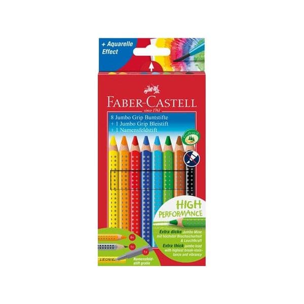 Faber-Castell Lápis de Cor Jumbo Grip 8+1+1 Unidades