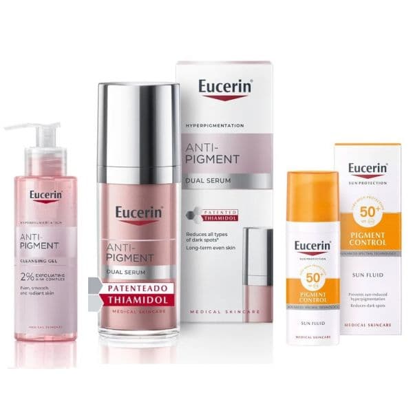 Eucerin Anti-Pigment Gel de Limpeza 20ml + Sérum Duplo 30ml + Protetor Solar Pigment Control 7ml Coffret