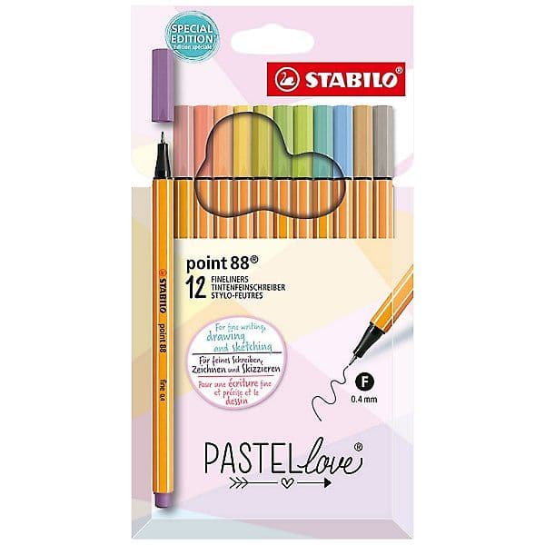 Stabilo Marcadores Point 88 Pastel Love Pack 12 Unidades