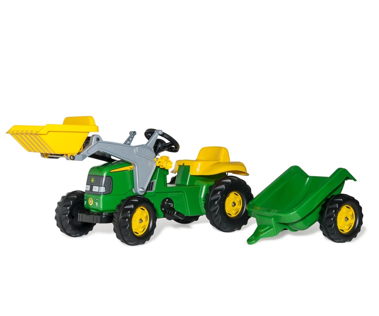 Trator Kart A Pedais John Deere Com Balde E Reboque Rolly Toys
