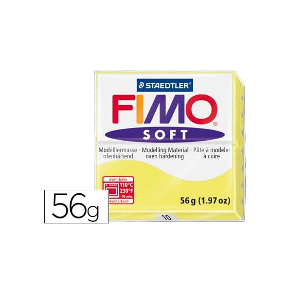 Staedtler Fimo Pasta de Modelar Soft 10 Amarelo Limão 56g - 8020-10