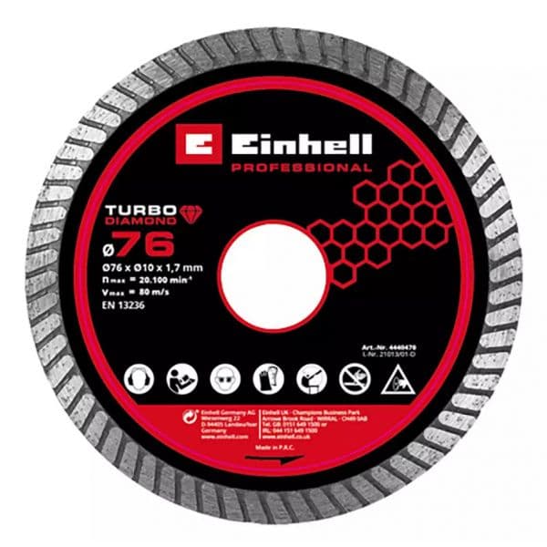 Einhell Disco de Corte Diamantado Extra Fino 76x1.8mm