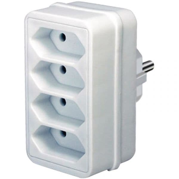 Adaptador de energia Brennenstuhl 4 soquetes branco