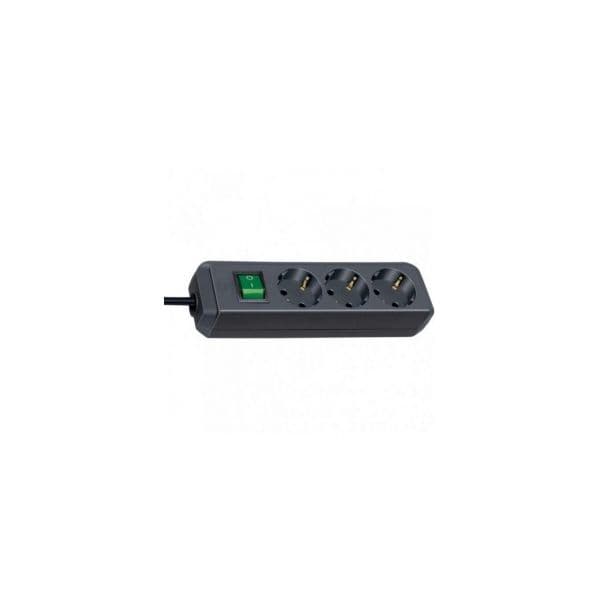 Brennenstuhl Base de Tomas Multiplas Eco-line Negra com Interruptor Medidas 3 Tomas e 1.5 M de Cable